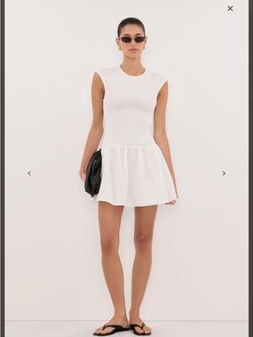 DISSH Rubi White Cotton Mini Dress